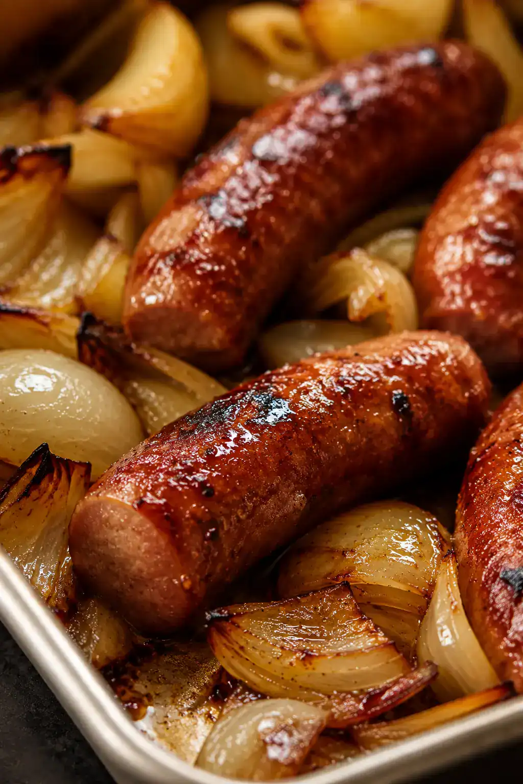 Smoky Glazed Sausage & Fried Onions