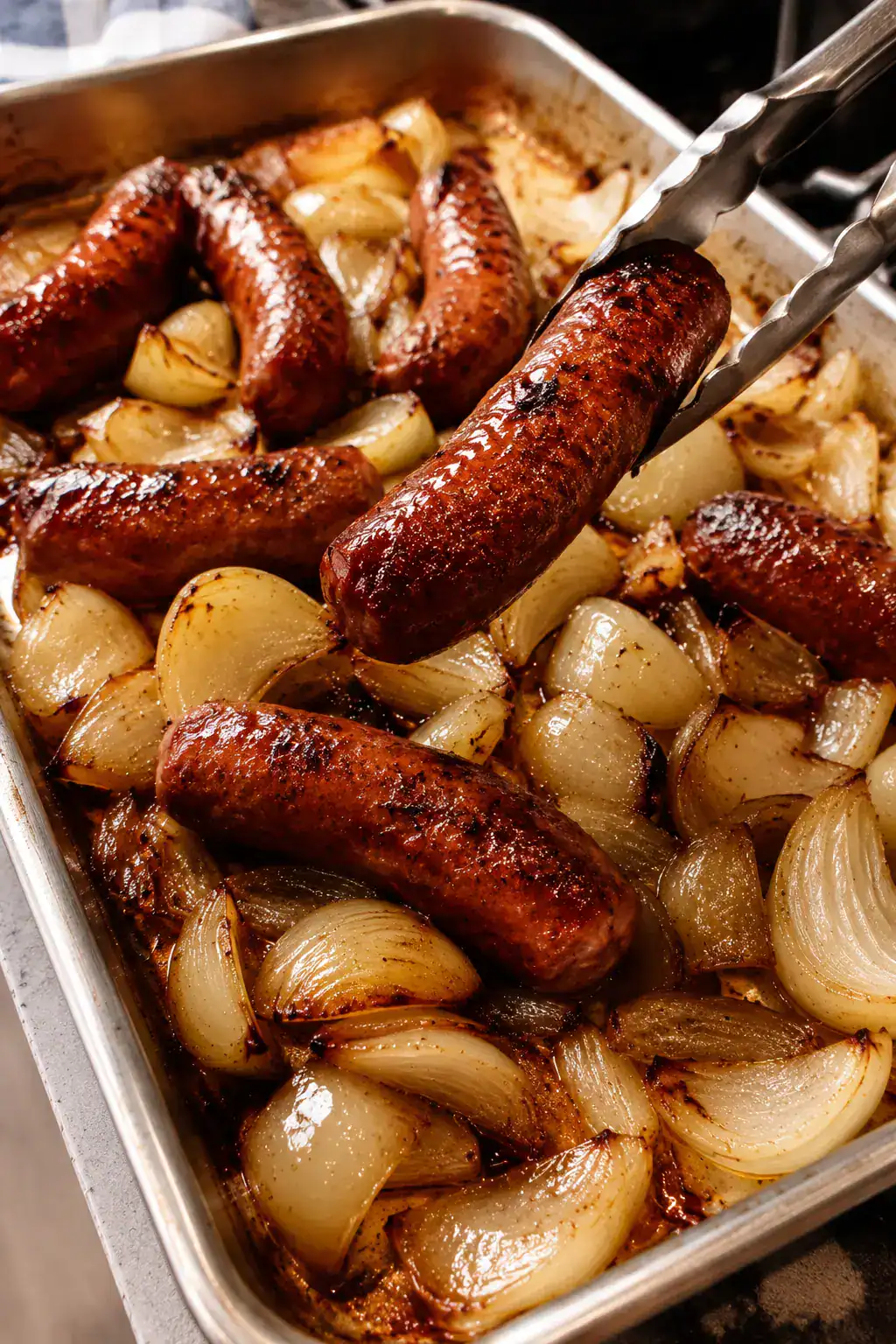 Smoky Glazed Sausage & Fried Onions