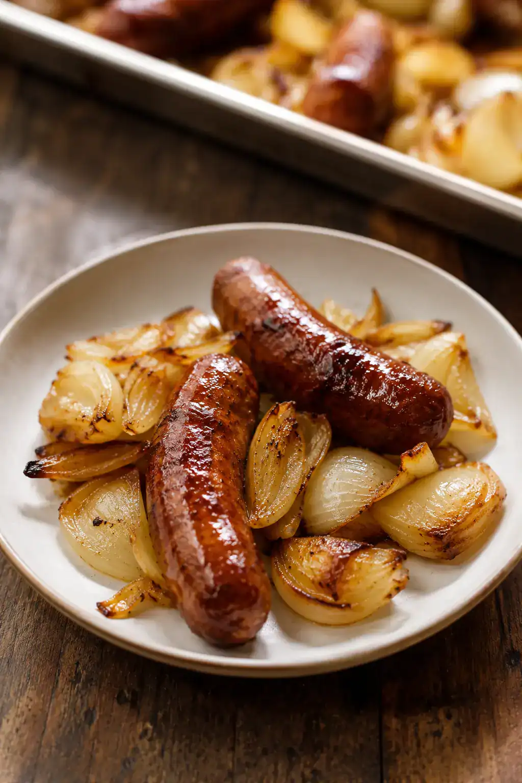 Smoky Glazed Sausage & Fried Onions