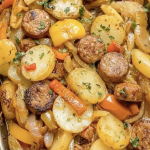 Sausages with Oven-Roasted Potatoes and Peppers
