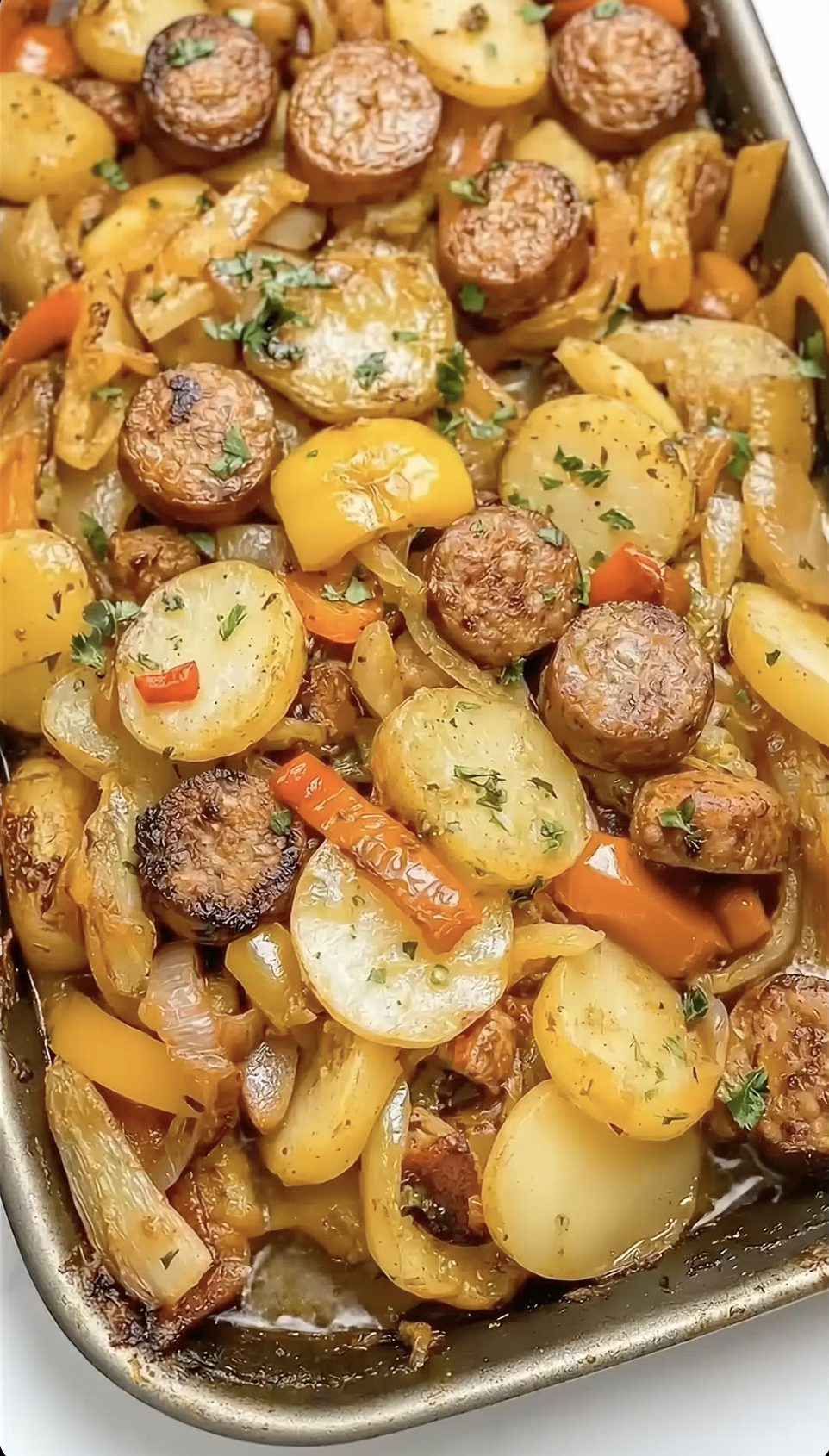 Sausages with Oven-Roasted Potatoes and Peppers