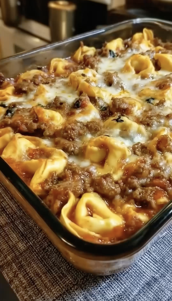Cheesy Baked Tortellini Casserole