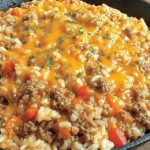 Cheesy Queso Ground Beef Rice