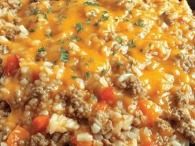Cheesy Queso Ground Beef Rice