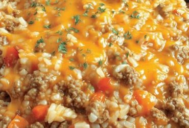 Cheesy Queso Ground Beef Rice