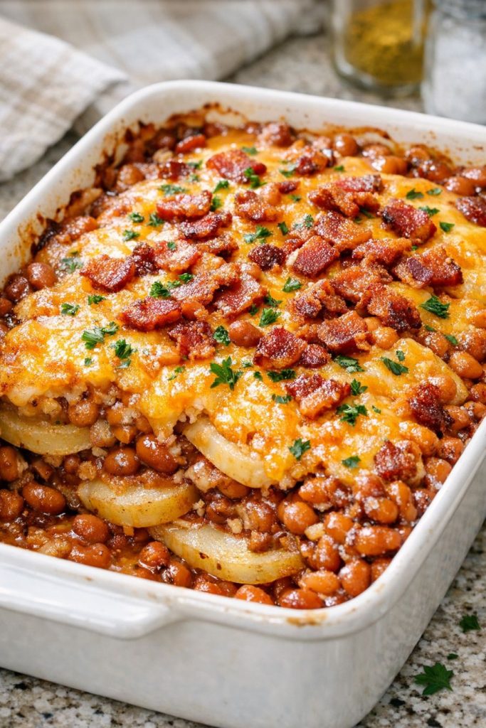 Amish Baked Bean Potato Casserole