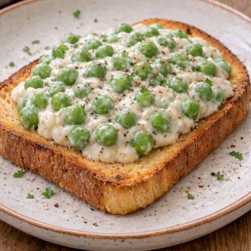 Creamed Peas on Toast