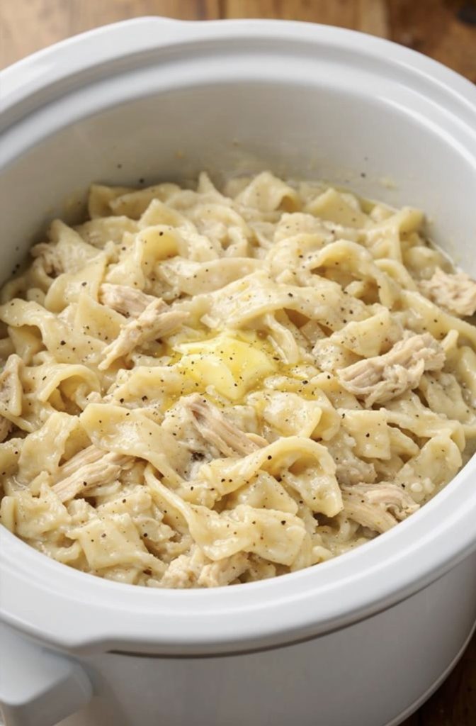 Slow Cooker Amish Chicken and Noodles