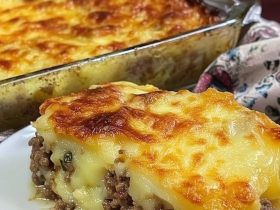 Meatloaf with Mashed Potatoes and Cheese