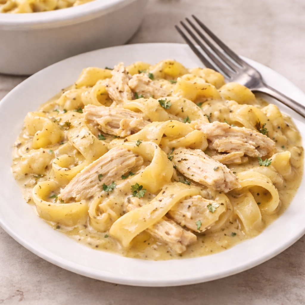 Slow Cooker Amish Chicken and Noodles