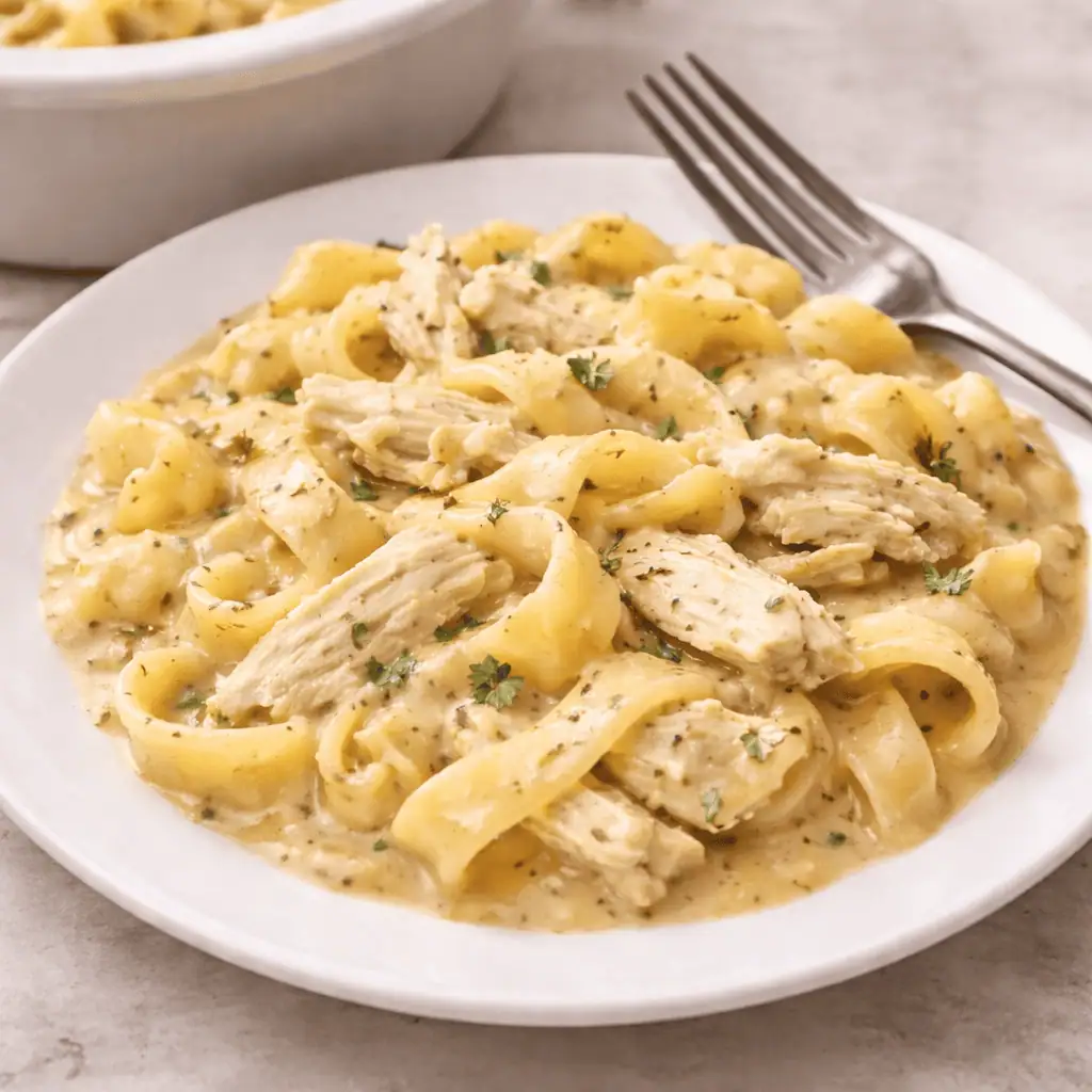 Slow Cooker Amish Chicken and Noodles