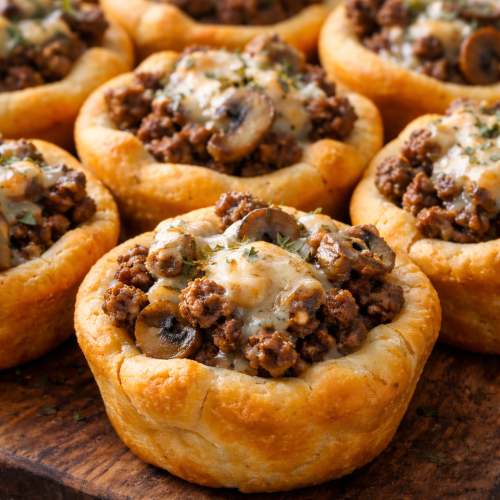 Beef and Mushroom Crescent Cups