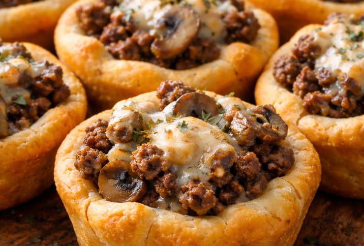 Beef and Mushroom Crescent Cups