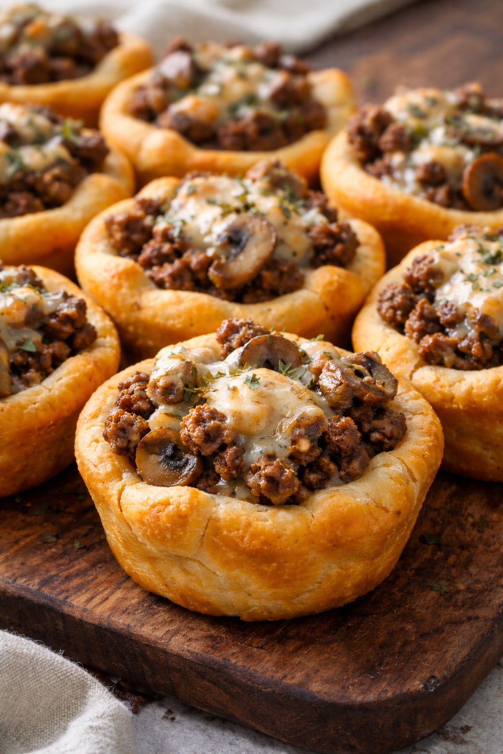 Beef and Mushroom Crescent Cups