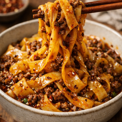Mongolian Ground Beef Noodles