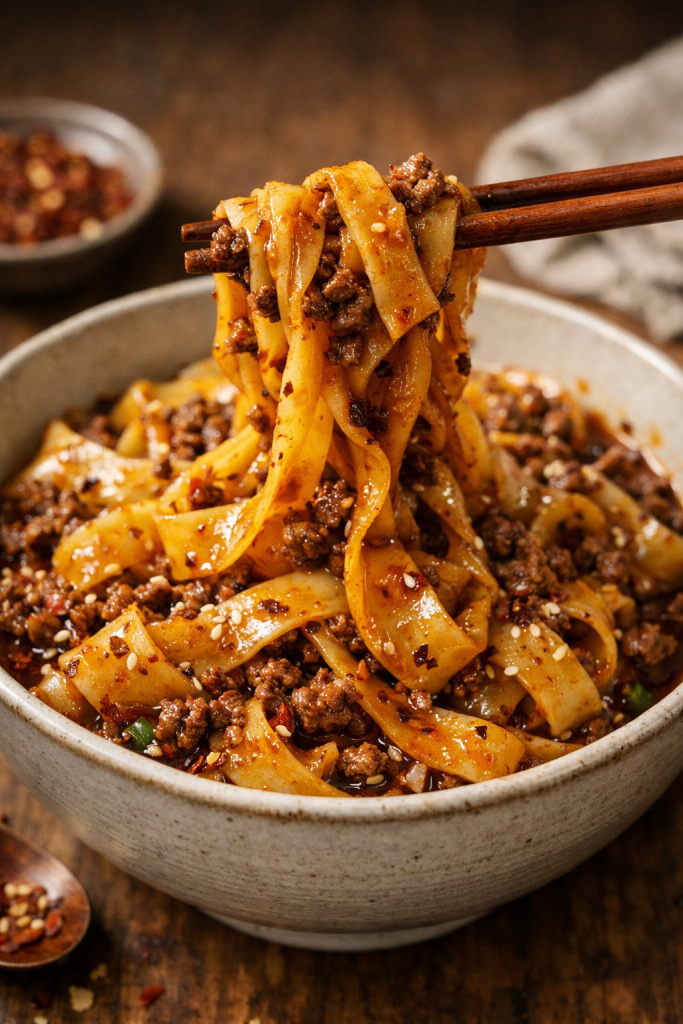 Mongolian Ground Beef Noodles