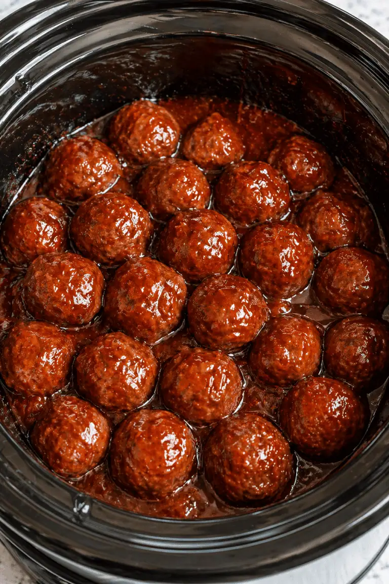 3-Ingredient Sweet & Spicy Crock Pot Meatballs