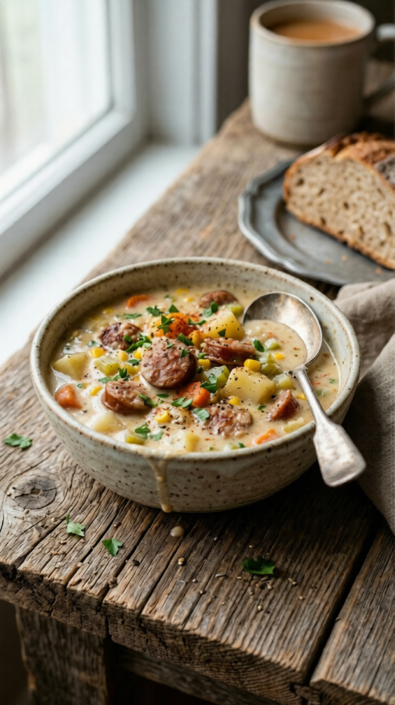 Slow Cooker Amish Sausage Chowder