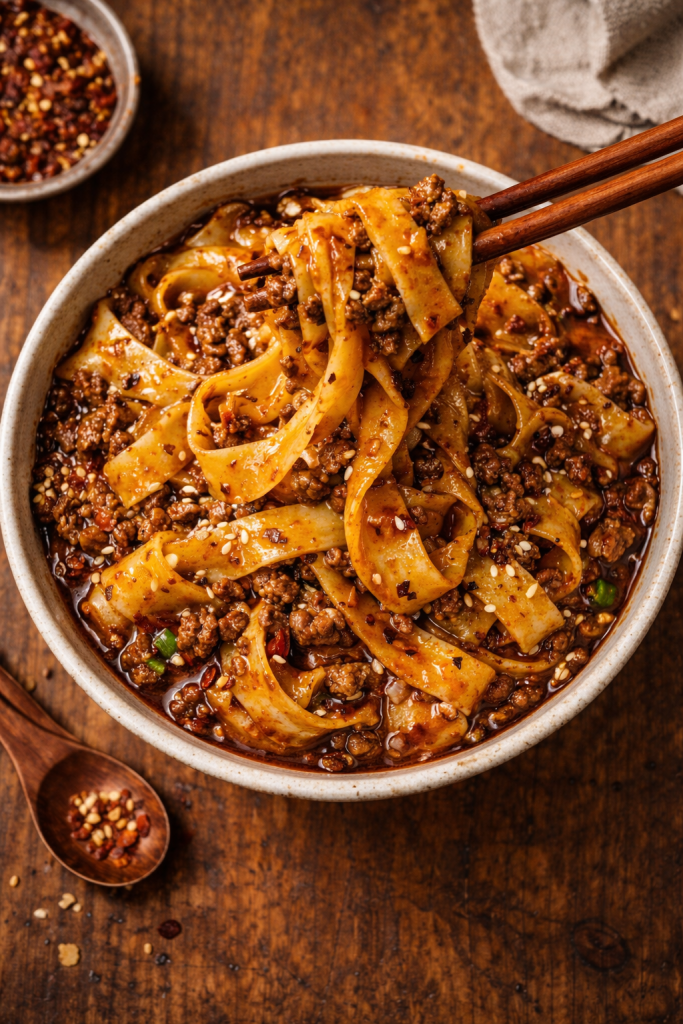 Mongolian Ground Beef Noodles