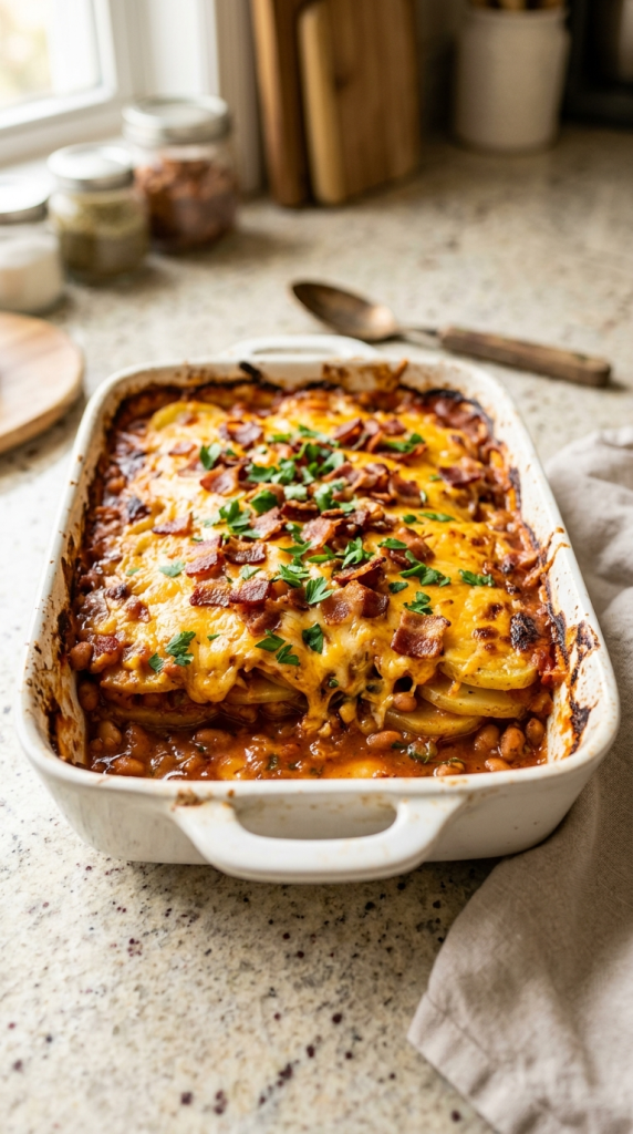Amish Baked Bean Potato Casserole