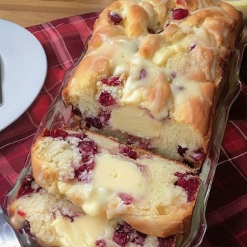 CRANBERRY ORANGE LOAF WITH SIMPLE GLAZE