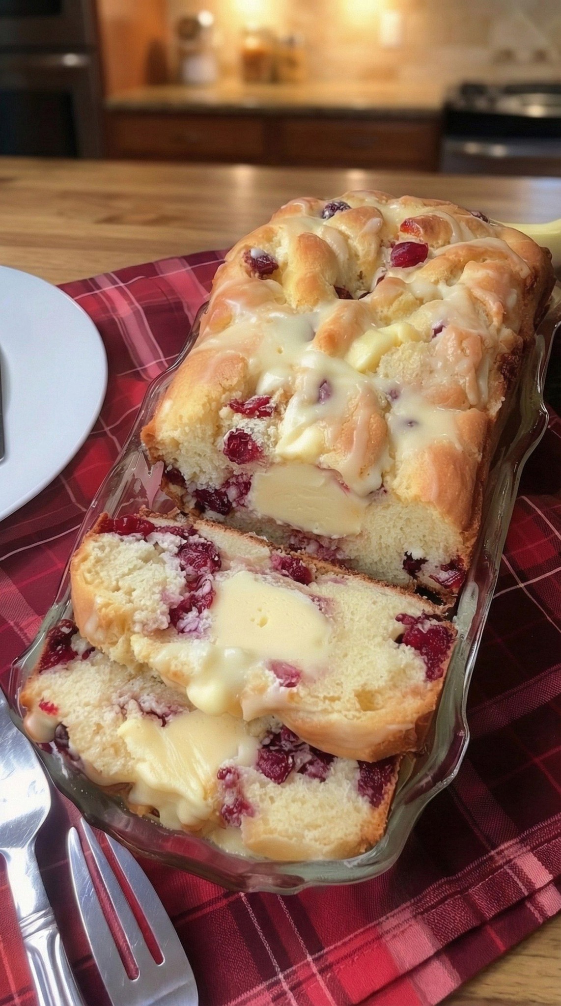 CRANBERRY ORANGE LOAF WITH SIMPLE GLAZE