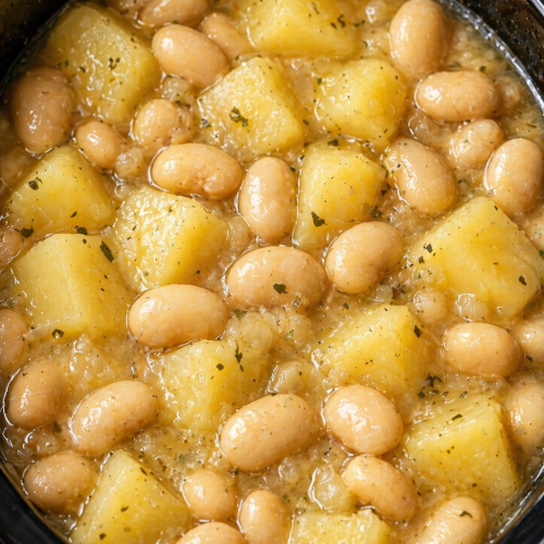 Slow Cooker Potatoes and Butter Beans
