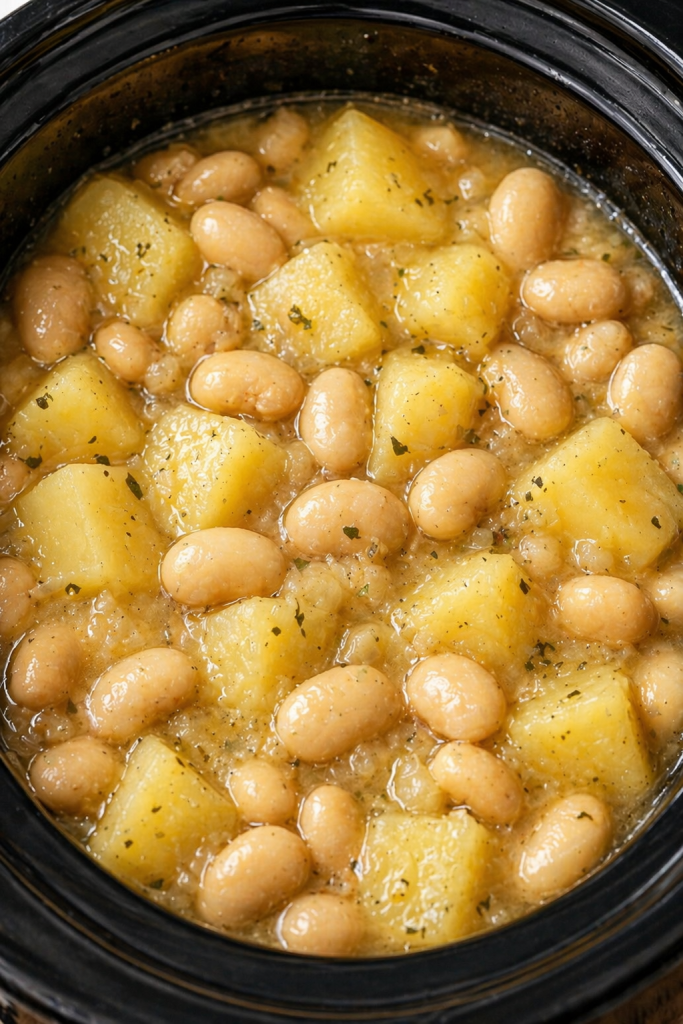 Slow Cooker Potatoes and Butter Beans