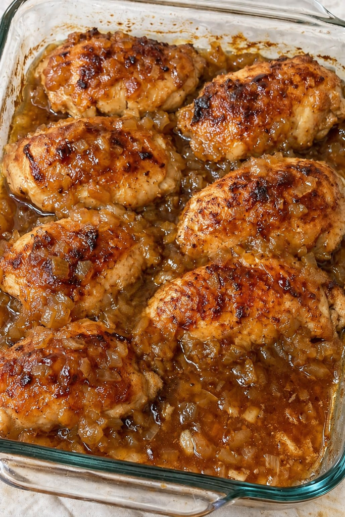 3-Ingredient Baked Onion Chicken