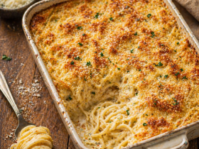 Baked Garlic Parmesan Noodles