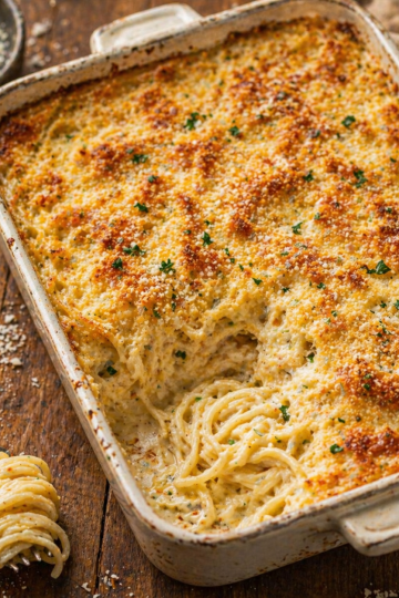 Baked Garlic Parmesan Noodles