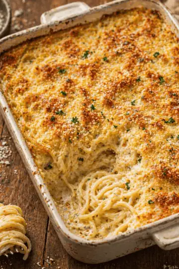 Baked Garlic Parmesan Noodles