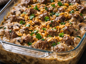 Baked Creamy Mushroom Beef