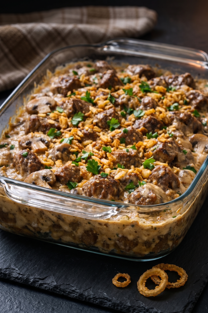 Baked Creamy Mushroom Beef