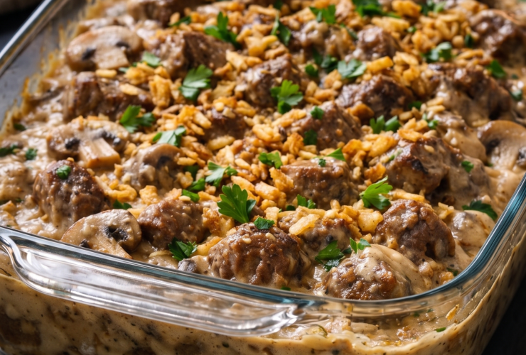 Baked Creamy Mushroom Beef