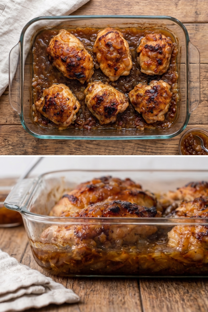 3-Ingredient Baked Onion Chicken