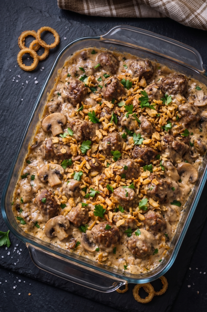 Baked Creamy Mushroom Beef