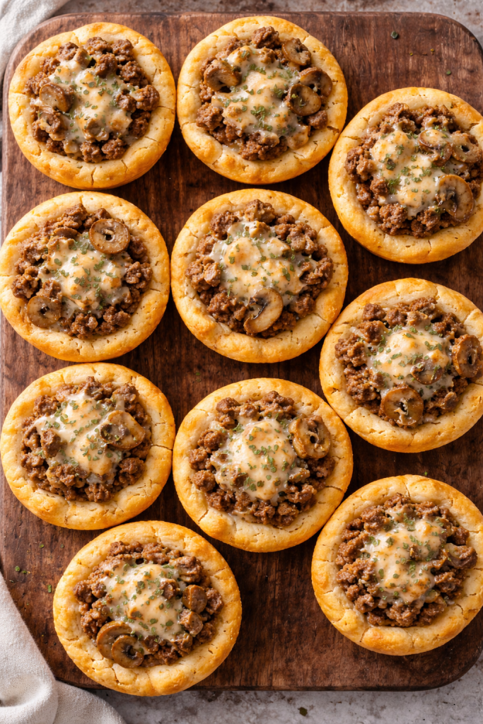 Beef and Mushroom Crescent Cups
