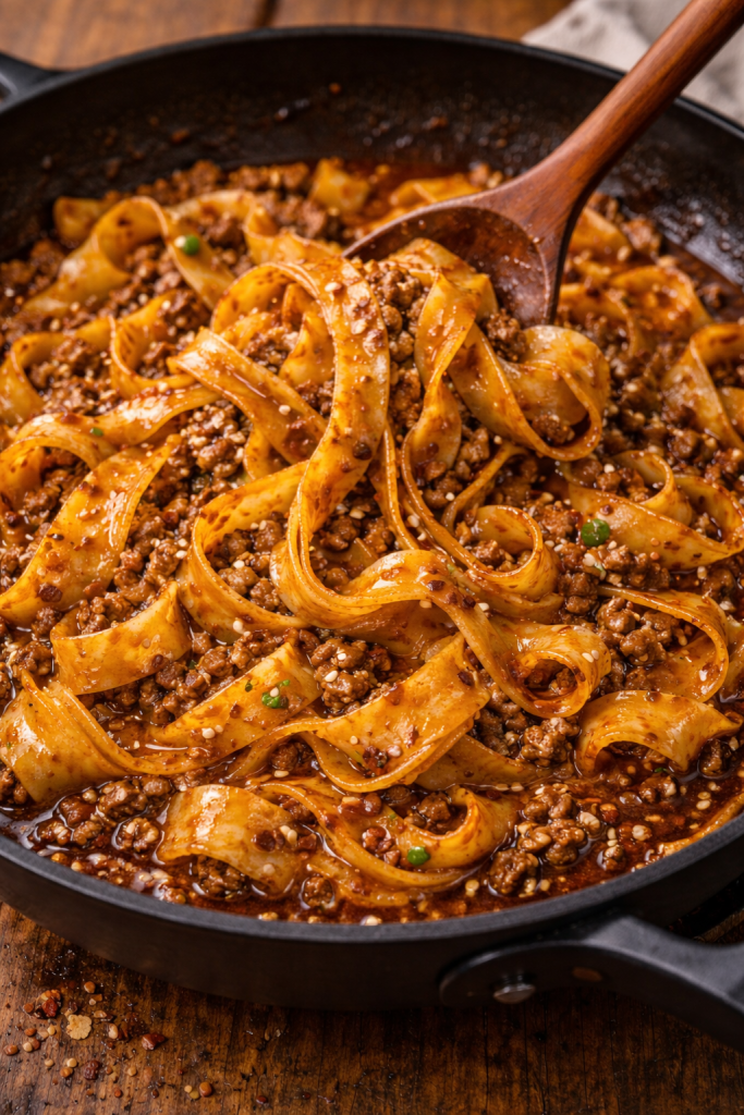 Mongolian Ground Beef Noodles