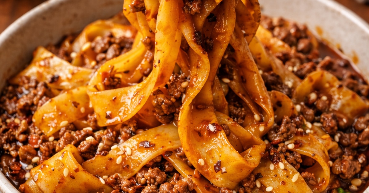 Mongolian Ground Beef Noodles
