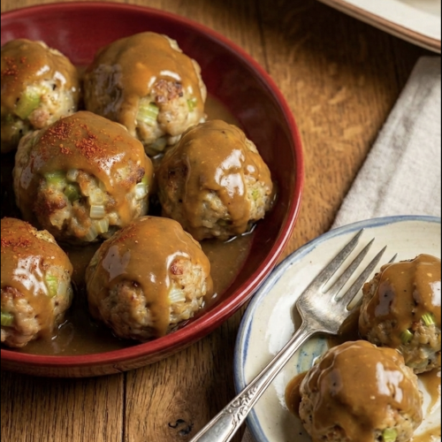 Leftover Turkey Stuffing Balls