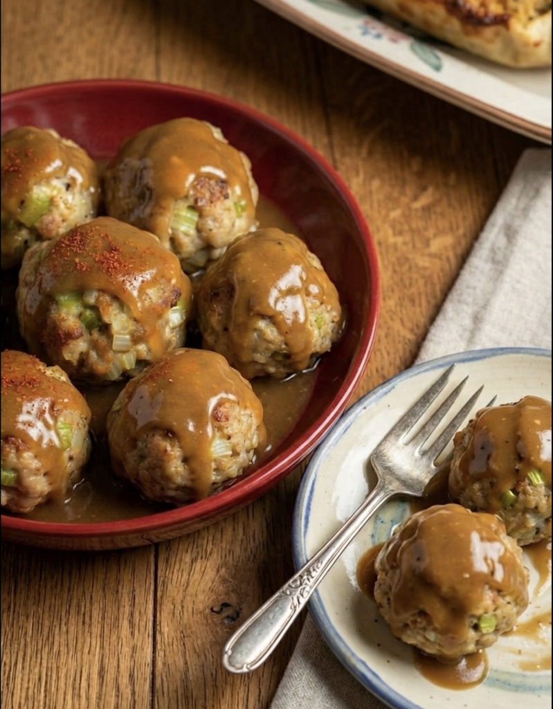 Leftover Turkey Stuffing Balls