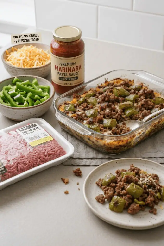 Oven-Baked 4-Ingredient Amish Beef and Bell Pepper Bake