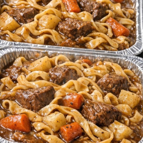 Slow Cooker 3-Ingredient Beef Stew Noodles