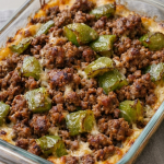 Oven-Baked 4-Ingredient Amish Beef and Bell Pepper Bake