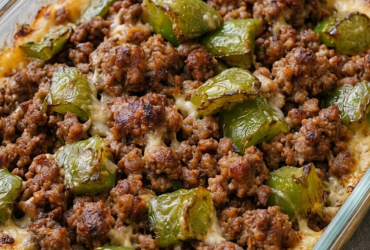 Oven-Baked 4-Ingredient Amish Beef and Bell Pepper Bake