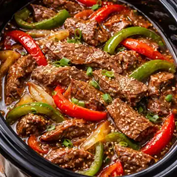 Easy Crockpot Pepper Steak