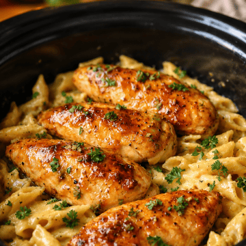 Slow Cooker Honey Butter Ranch Chicken Pasta