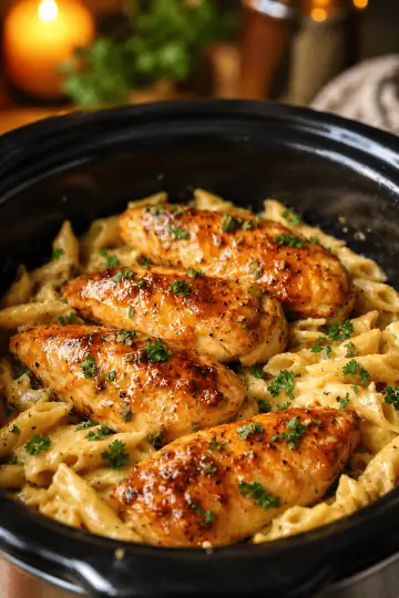 Slow Cooker Honey Butter Ranch Chicken Pasta