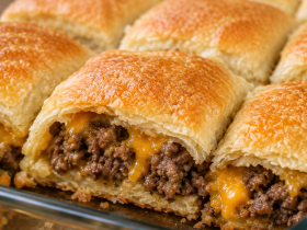 Cheesy Beef Crescent Bake
